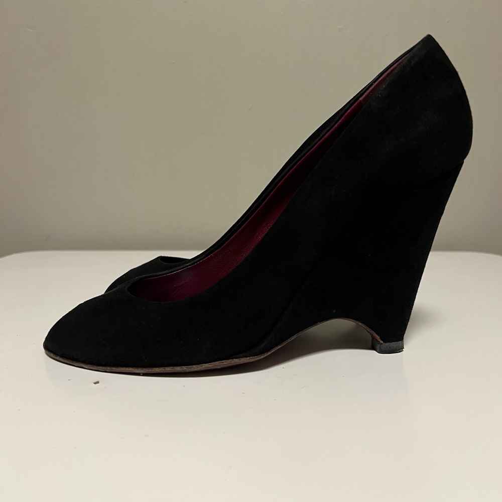 Miu Miu pumps open toe suede wedge sole Women’s EU 38.5 US 8.5
